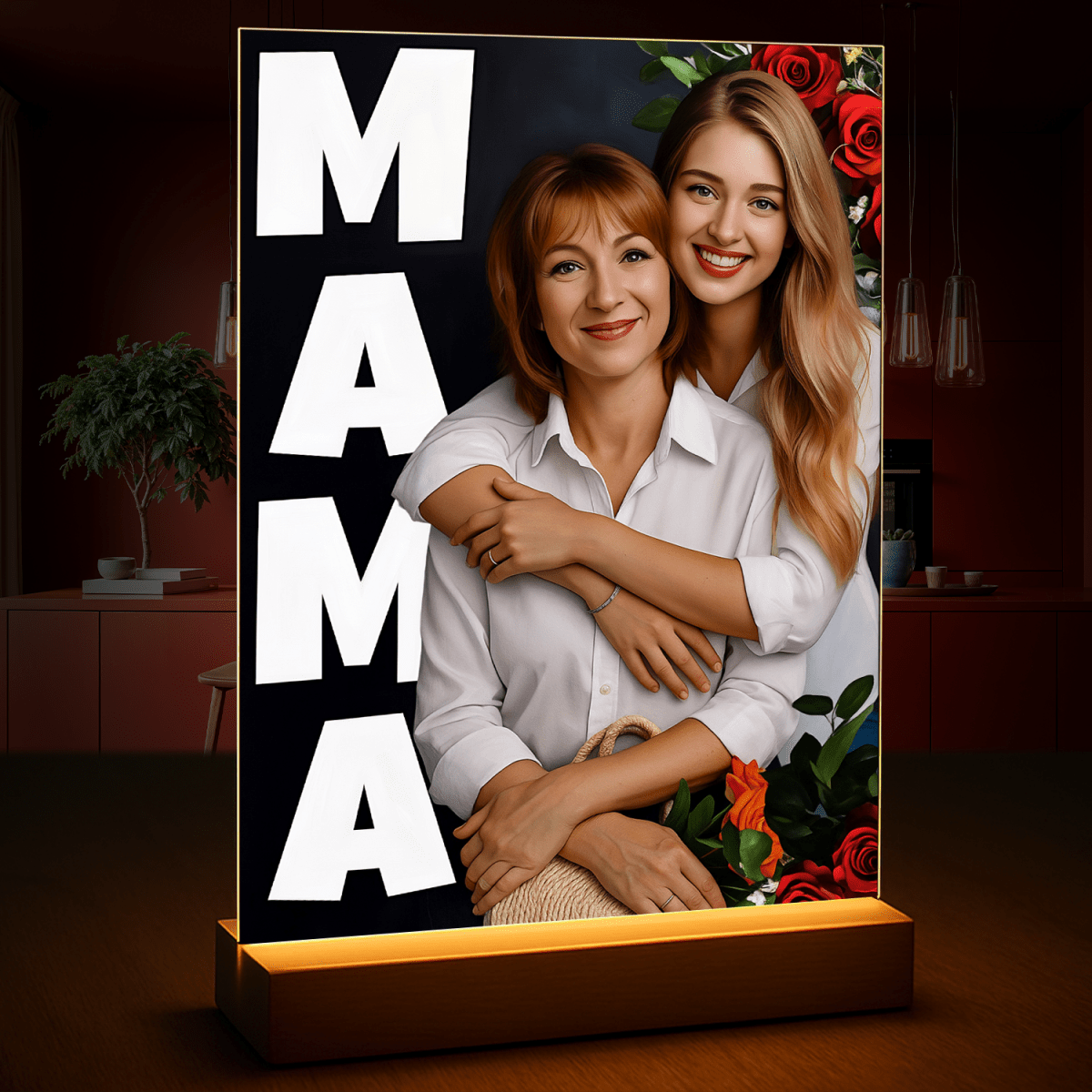 Image of Mama z córką - druk na szkle, portret z Twojego zdjęcia - Wymaluj Prezent