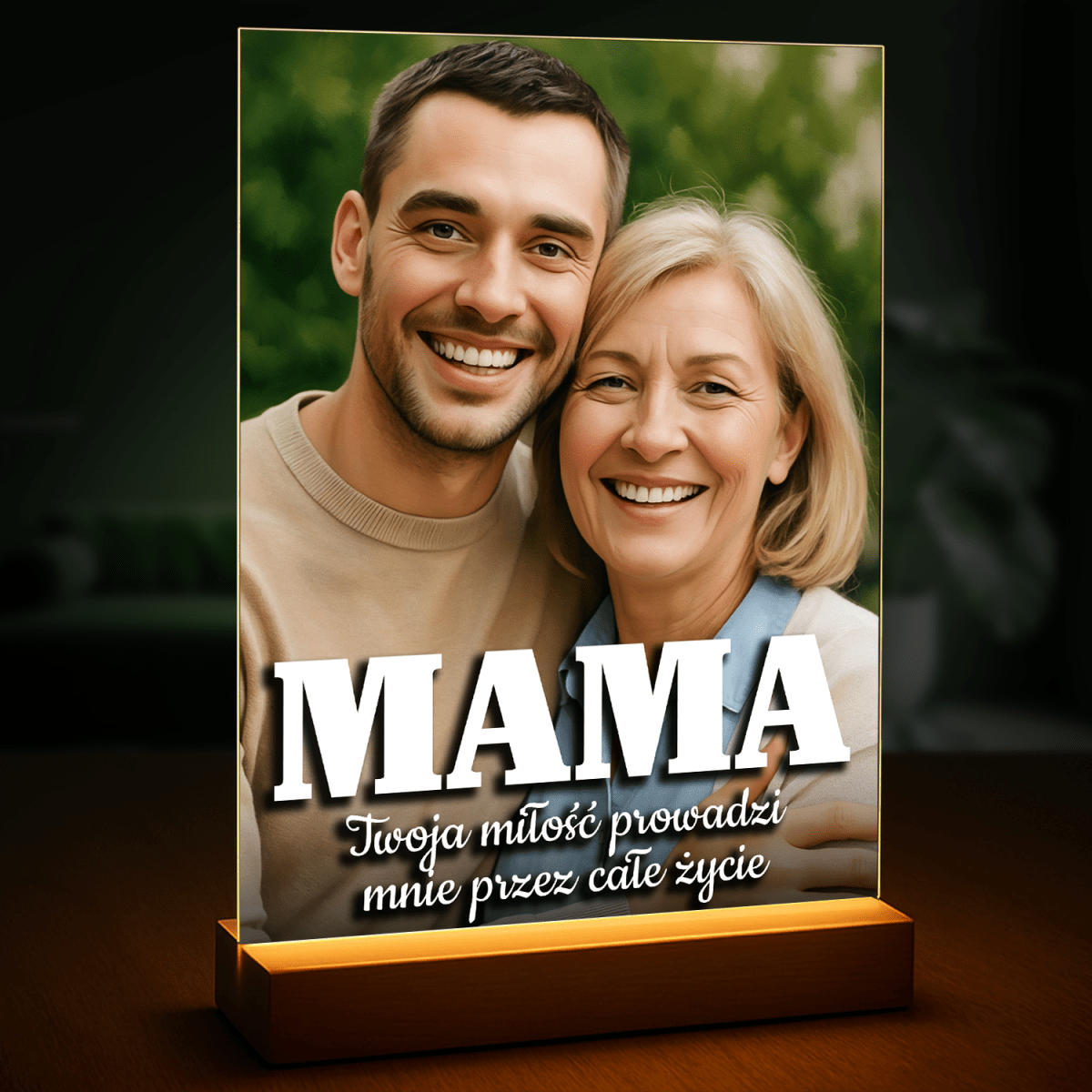 Mama z synem - druk na szkle, portret z Twojego zdjęcia - Wymaluj Prezent