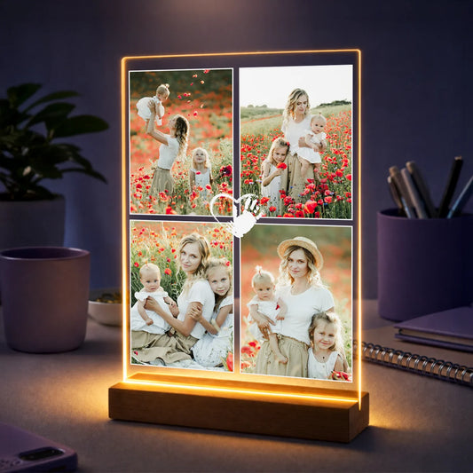 Prezent dla mamy na Dzień Matki – kolaż 4 zdjęć na szkle personalizowany