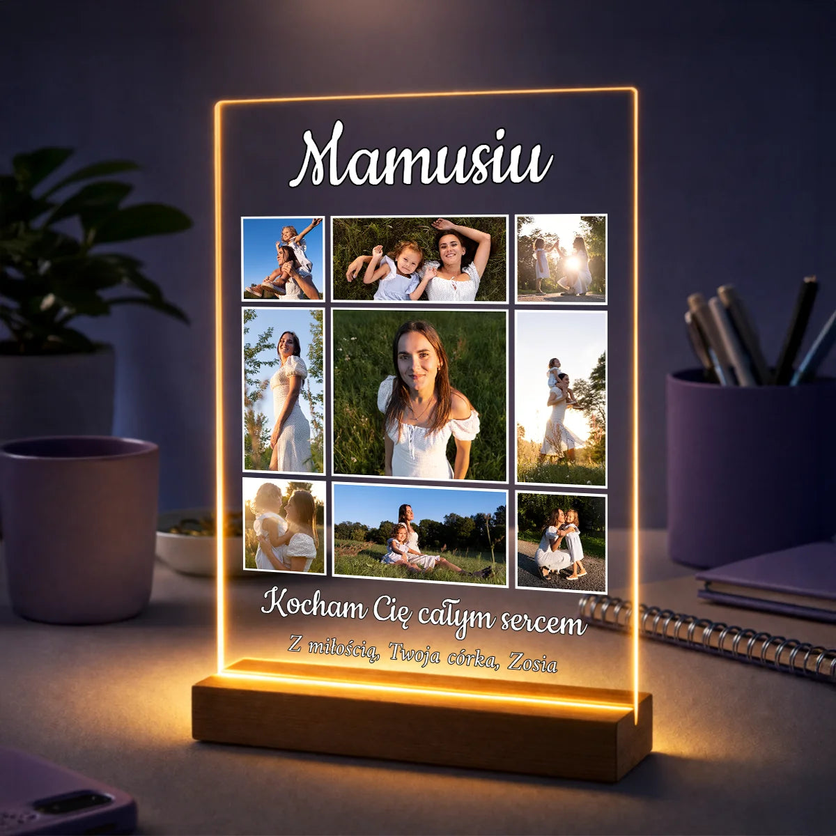 Pomysł na prezent dla mamy na urodziny – personalizowany kolaż na szkle mozaika chwil
