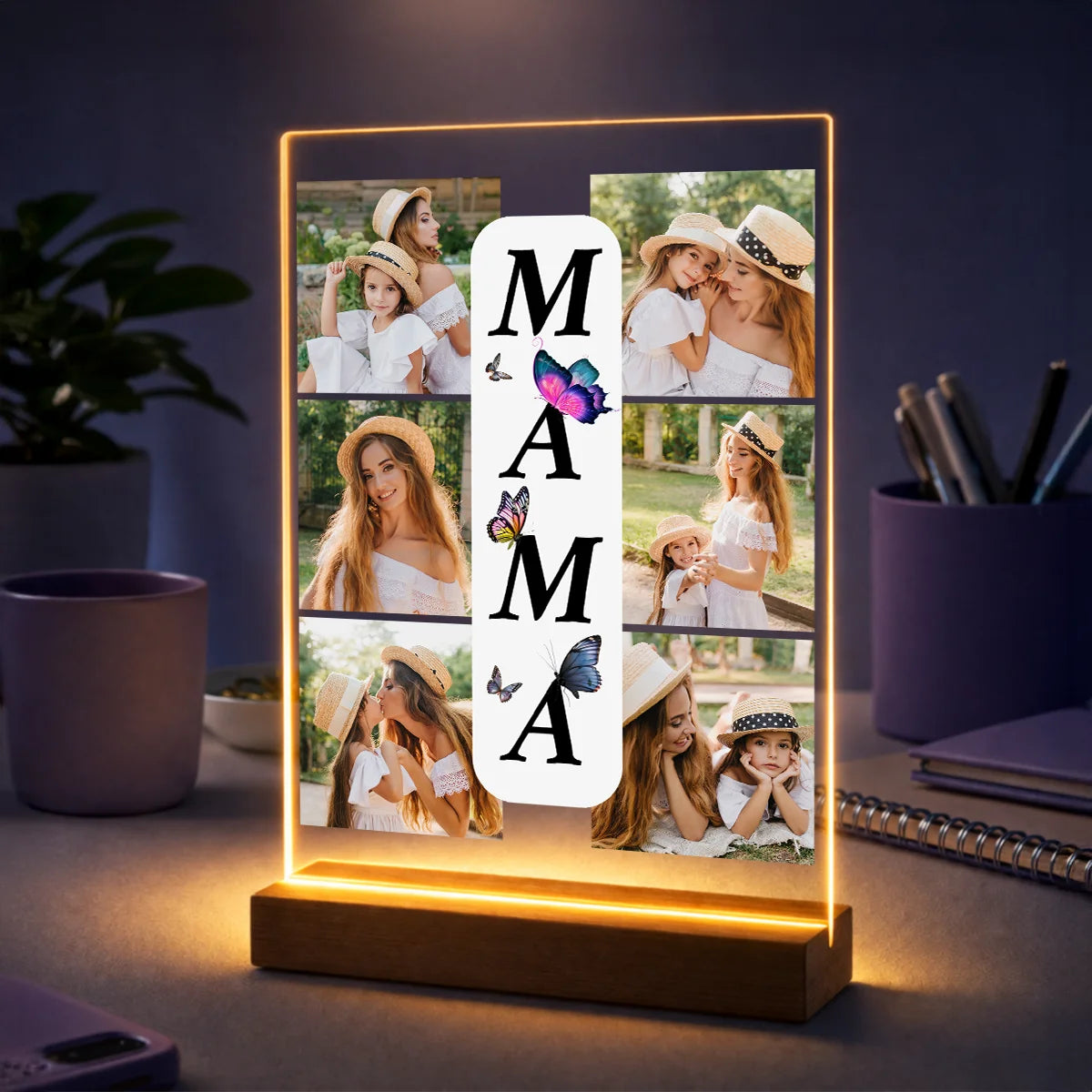 Oryginalny prezent dla mamy na Dzień Matki – kolaż 6 zdjęć na szkle