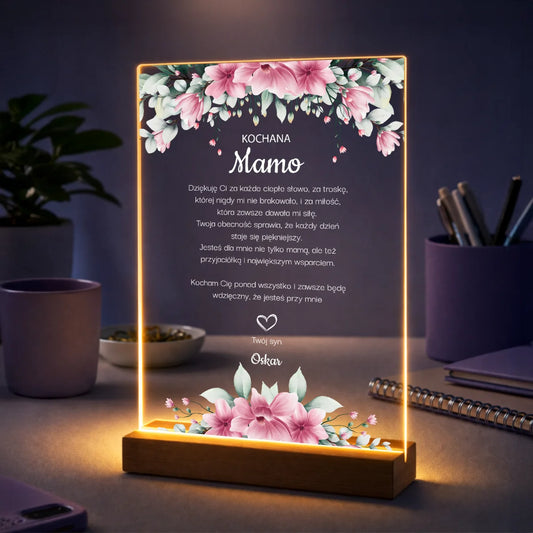 Oryginalny prezent dla mamy na Dzień Matki – personalizowany druk na szkle podziękowania od dziecka