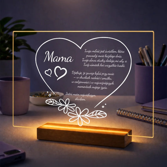 Oryginalny prezent dla mamy na urodziny – druk na szkle z podziękowaniami