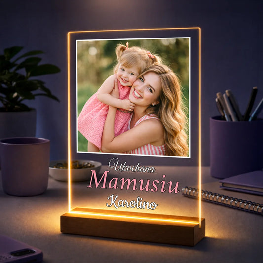 Prezent dla mamy na urodziny – zdjęcie na szkle personalizowane Ukochana Mamusiu