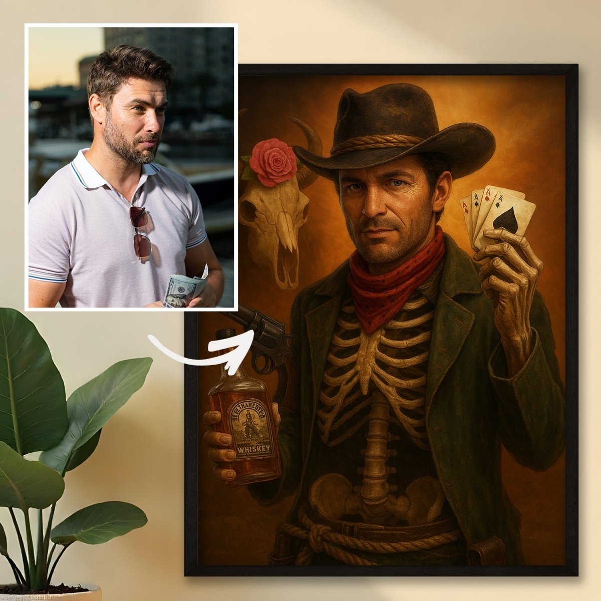 Mężczyzna w stylu halloween - plakat z Twojego zdjęcia - Wymaluj Prezent