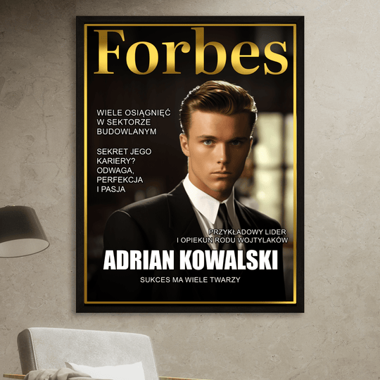 Mężczyzna z okładki Forbes - plakat z Twojego zdjęcia