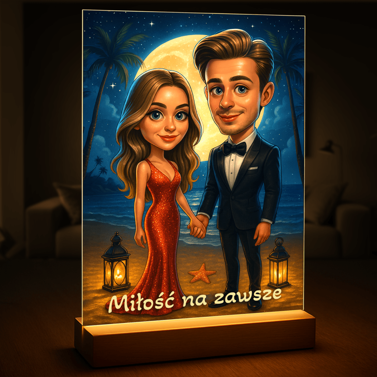 Image of Miłość na zawsze - druk na szkle, portret z Twojego zdjęcia - Wymaluj Prezent