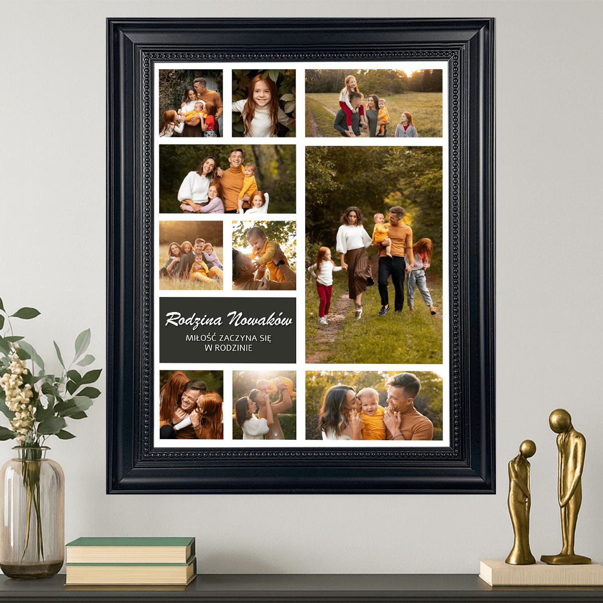Miłość zaczyna się w rodzinie - obraz na płótnie, kolaż z Twoich zdjęć - Wymaluj Prezent