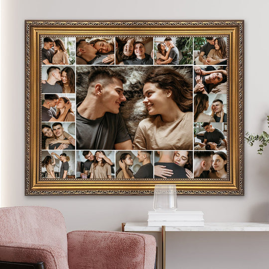 Miłosne chwile w pamięci - kolaż na płótnie z Twojego zdjęcia