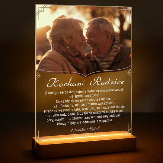 Moi kochani rodzice - druk na szkle z Twojego zdjęcia