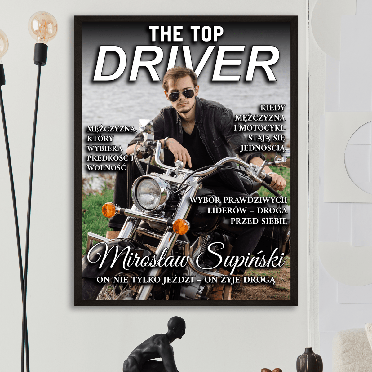 Motocyklista - plakat z Twojego zdjęcia - Wymaluj Prezent