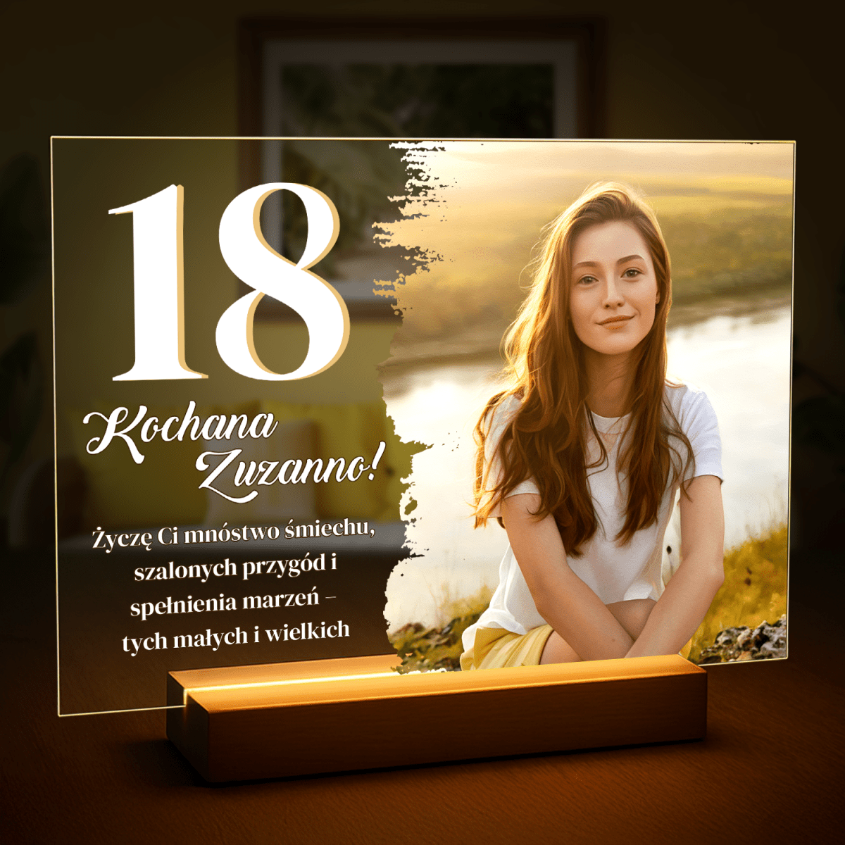 Na 18 urodziny - druk na szkle, portret z Twojego zdjęcia - Wymaluj Prezent