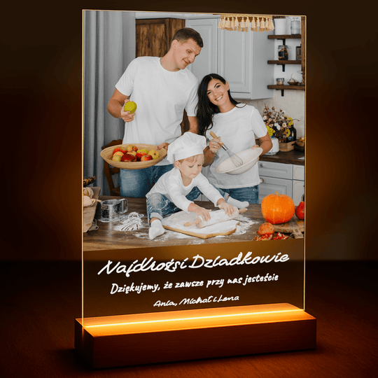 Najdrożsi dziadkowie zdjęcie + napis - druk na szkle z Twojego zdjęcia