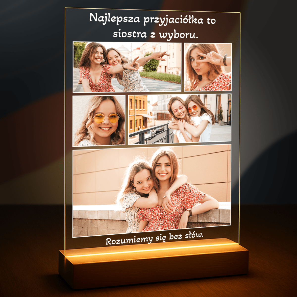 Najlepsza przyjaciółka kolaż - druk na szkle z Twoich zdjęć - Wymaluj Prezent