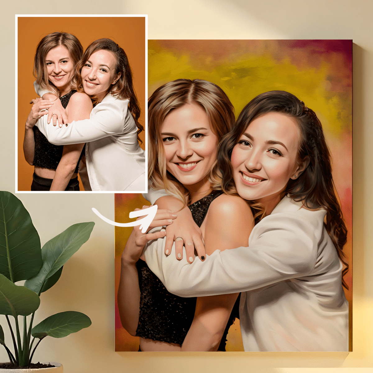 Image of Najlepsze przyjaciółki - obraz na płótnie z Twojego zdjęcia - Wymaluj Prezent