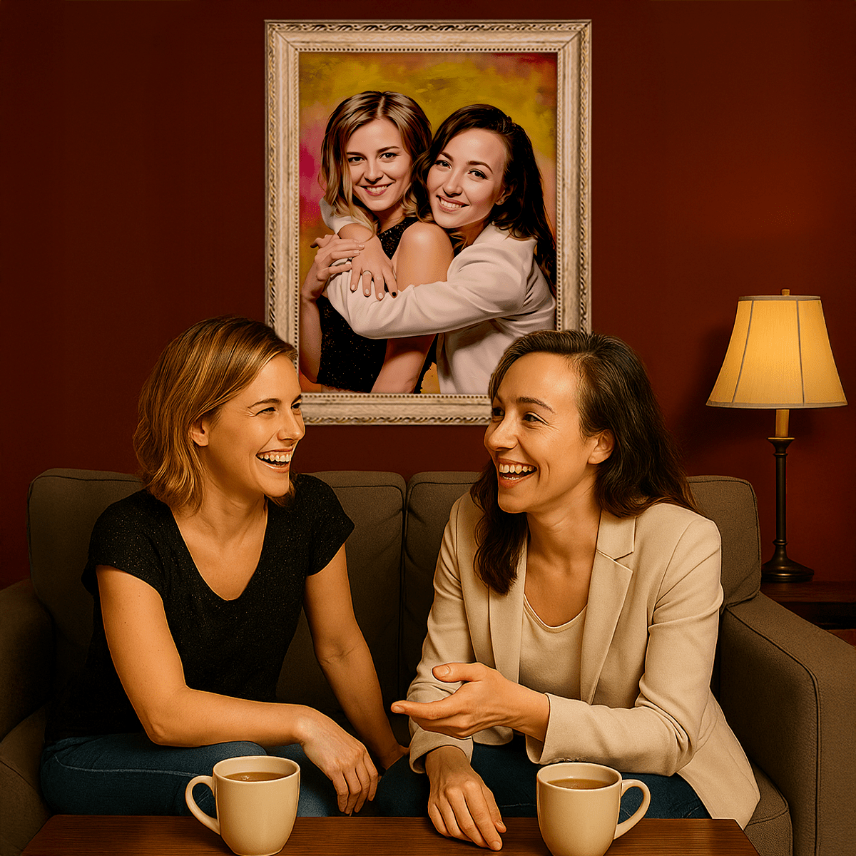 Image of Najlepsze przyjaciółki - obraz na płótnie z Twojego zdjęcia - Wymaluj Prezent