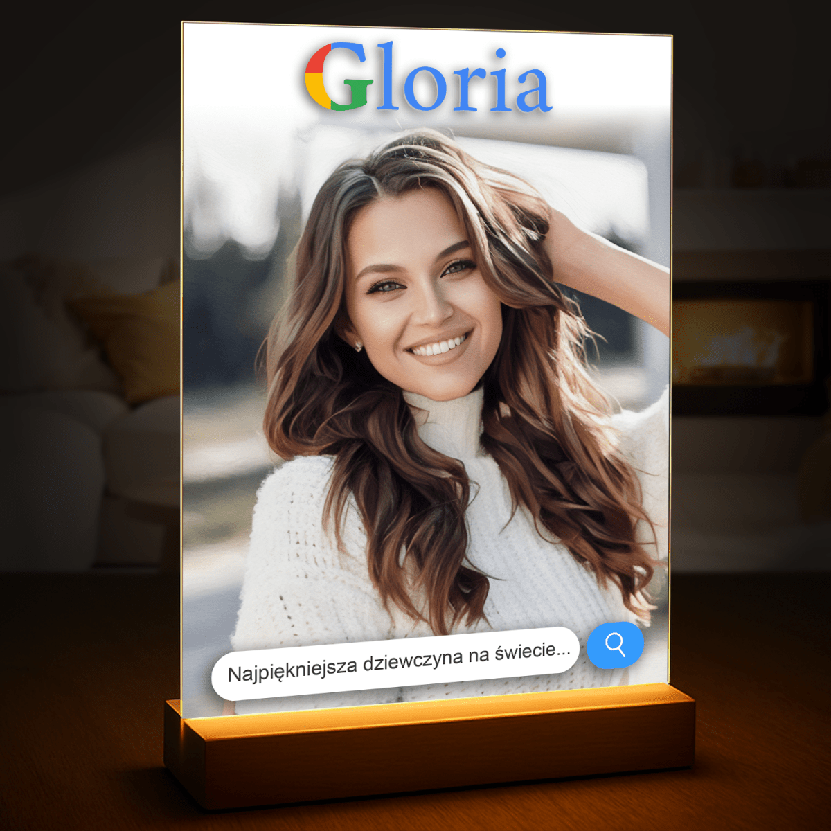 Image of Najpiękniejsza dziewczyna na świecie - druk na szkle, portret z Twojego zdjęcia - Wymaluj Prezent