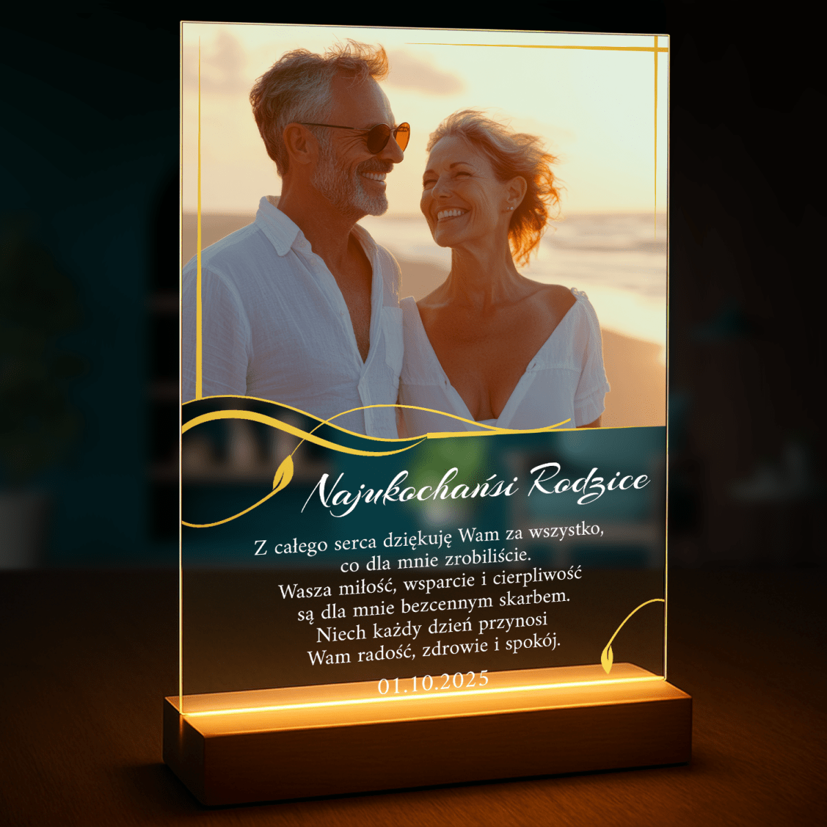 Najukochańsi rodzice - druk na szkle z Twojego zdjęcia - Wymaluj Prezent
