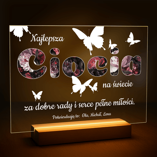 Najwspanialsza ciocia - druk na szkle z Twojego zdjęcia