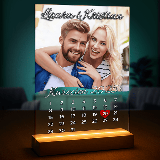 Nasza data - druk na szkle, portret z Twojego zdjęcia