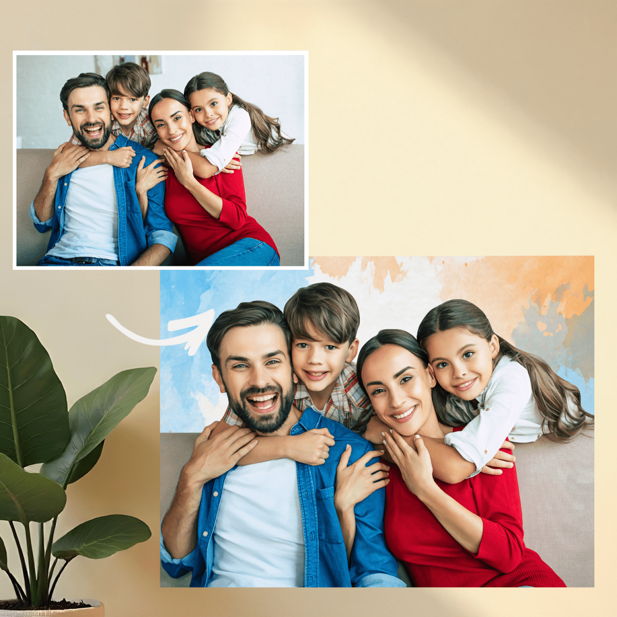 Image of Nasza rodzina - obraz na płótnie z Twojego zdjęcia - Wymaluj Prezent