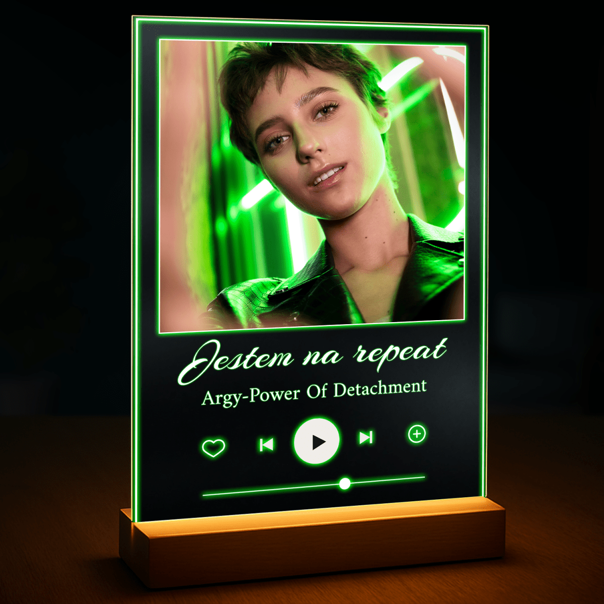 Image of Neonowy pojekt dla niej w stylu Spotify - druk na szkle z Twojego zdjęcia - Wymaluj Prezent