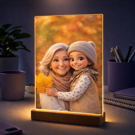 Pomysł na prezent dla babci na urodziny – portret ze zdjęcia na szkle w bajkowym stylu