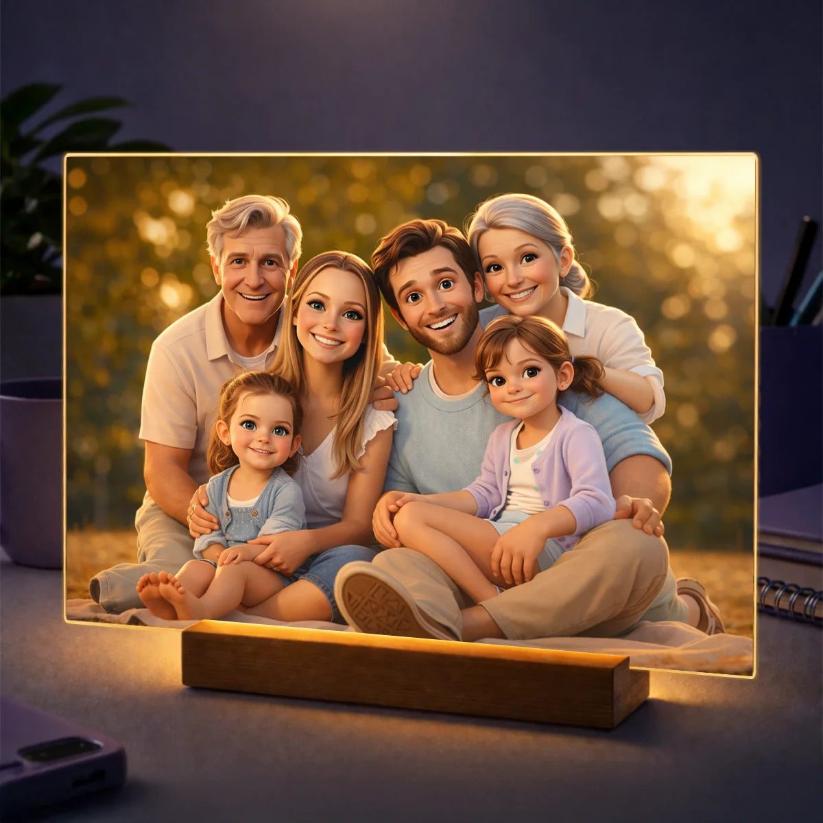 Prezent dla dziadków na Dzień Babci i Dzień Dziadka – portret rodziny ze zdjęcia na szkle