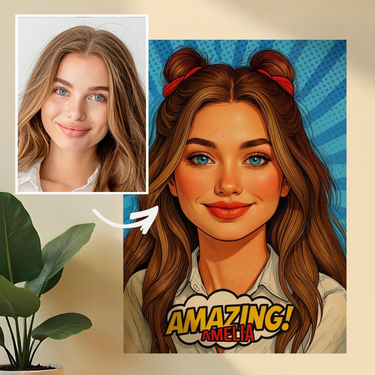 Image of Niezwykła dziewczyna - obraz na płótnie z Twojego zdjęcia - Wymaluj Prezent