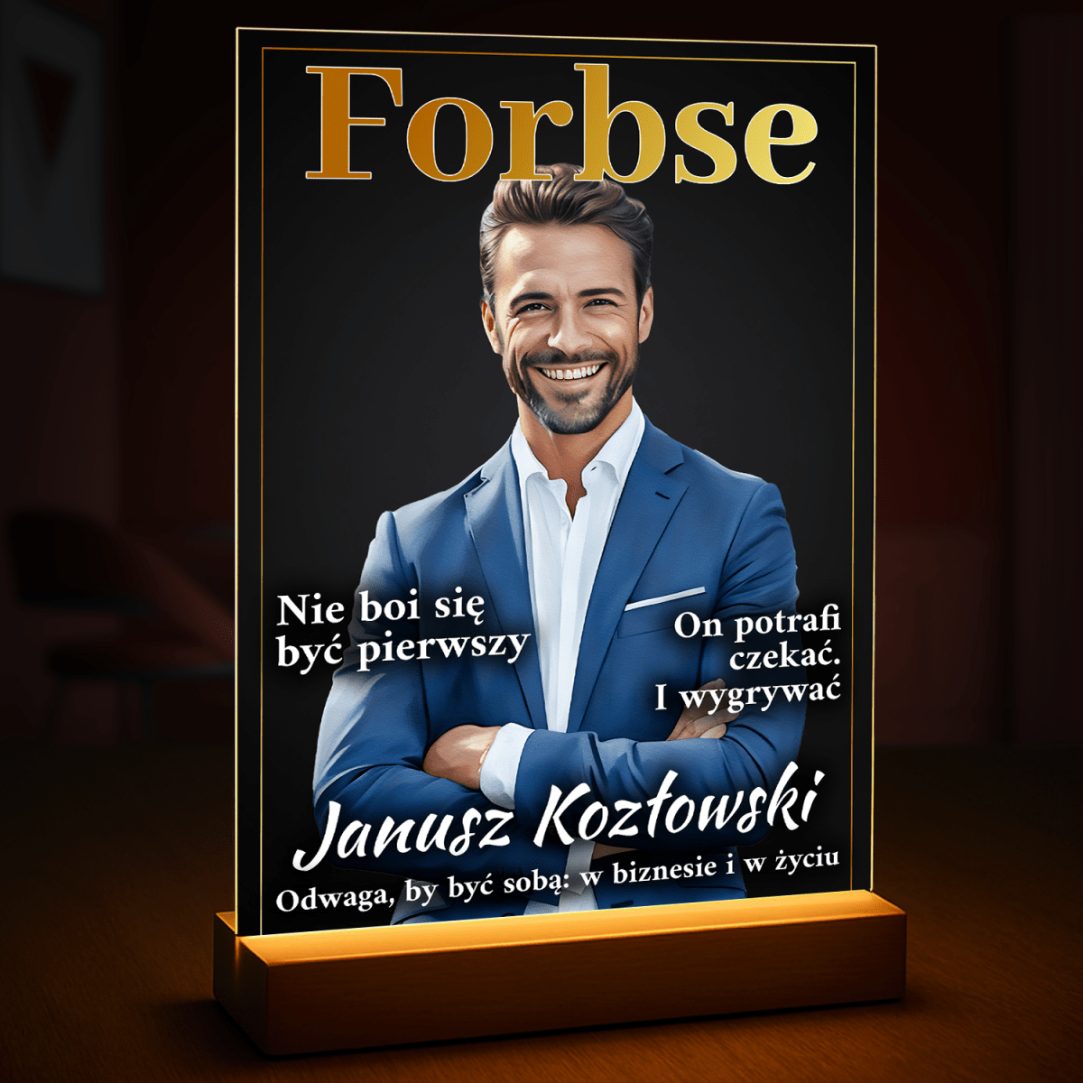 Image of Okładka Forbse - druk na szkle, portret z Twojego zdjęcia - Wymaluj Prezent