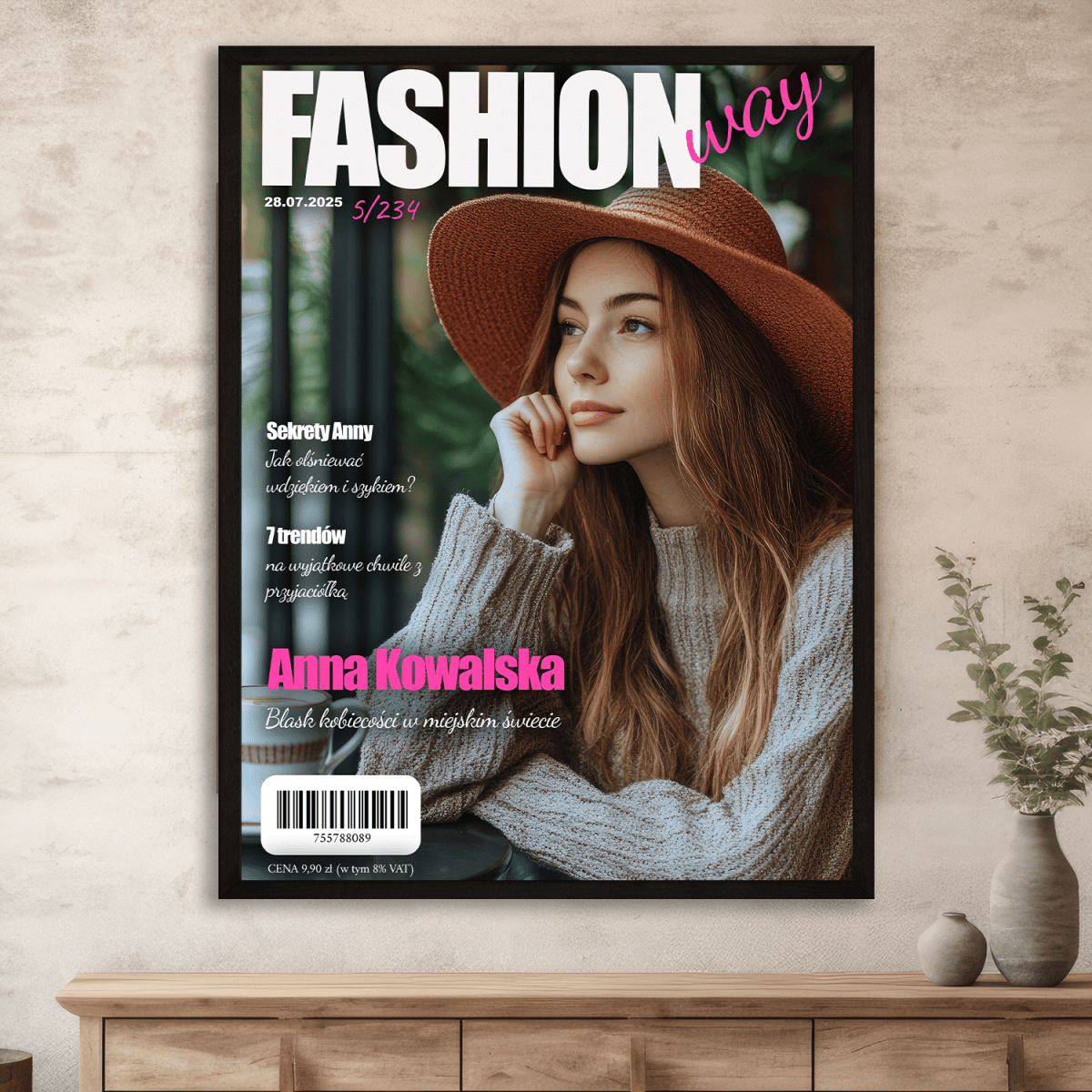 Image of Okładka jak z magazynu Fashion - plakat z Twojego zdjęcia - Wymaluj Prezent
