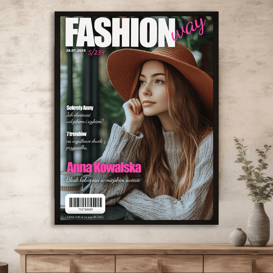 Okładka jak z magazynu Fashion - plakat z Twojego zdjęcia