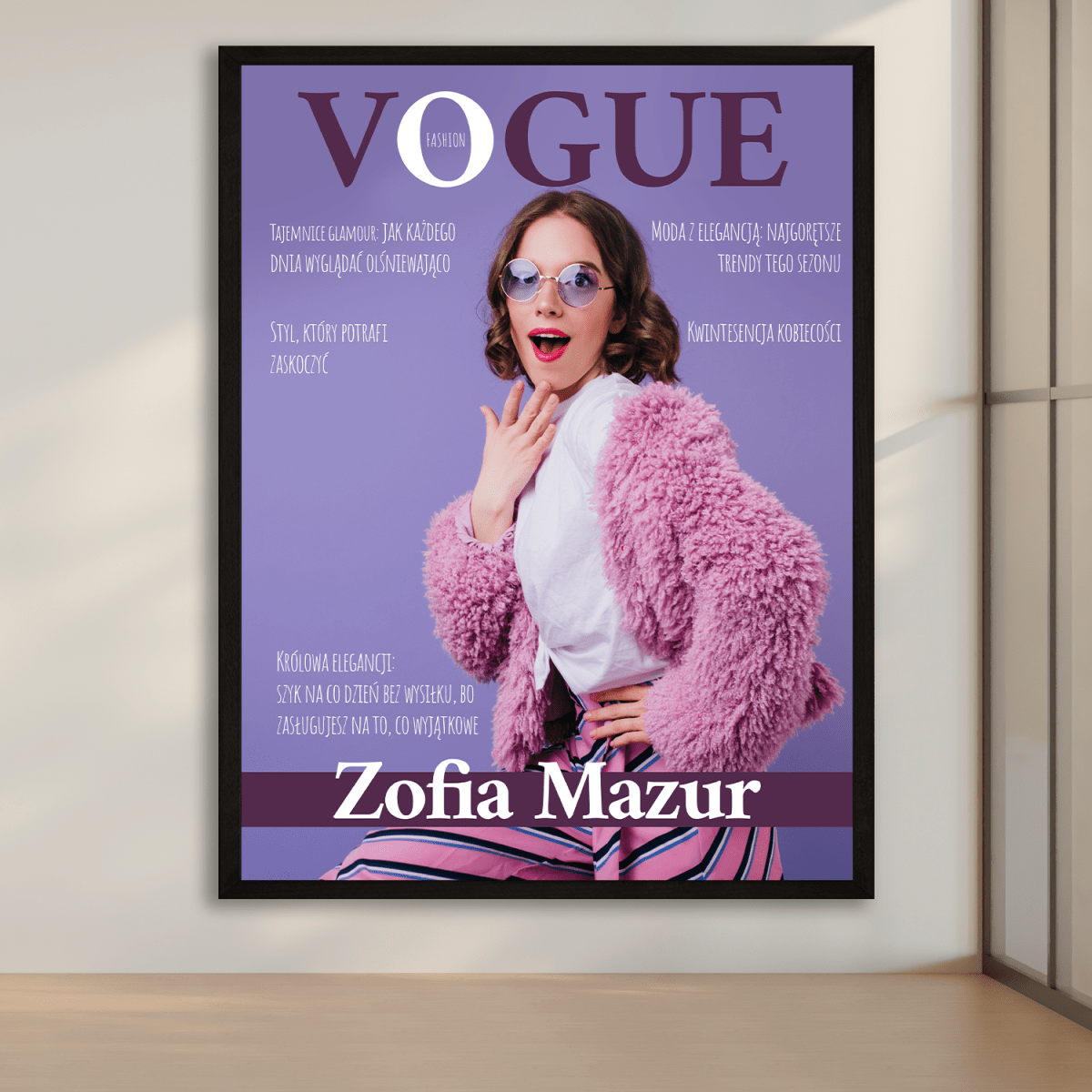 Okładka jak z magazynu Vogue - plakat z Twojego zdjęcia - Wymaluj Prezent
