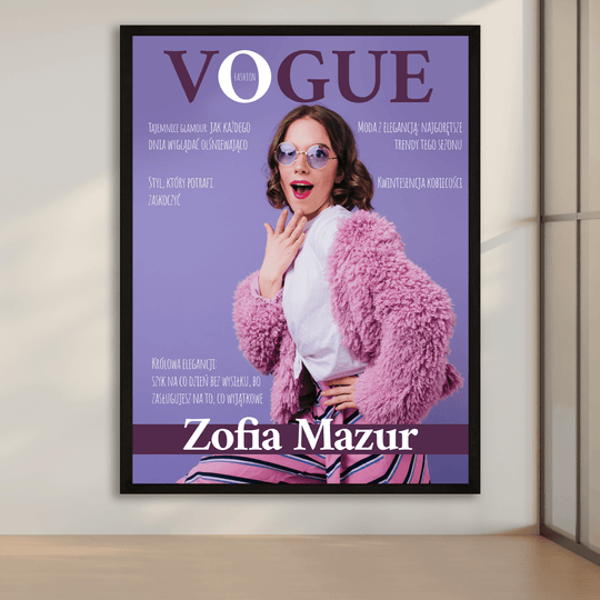 Okładka jak z magazynu Vogue - plakat z Twojego zdjęcia