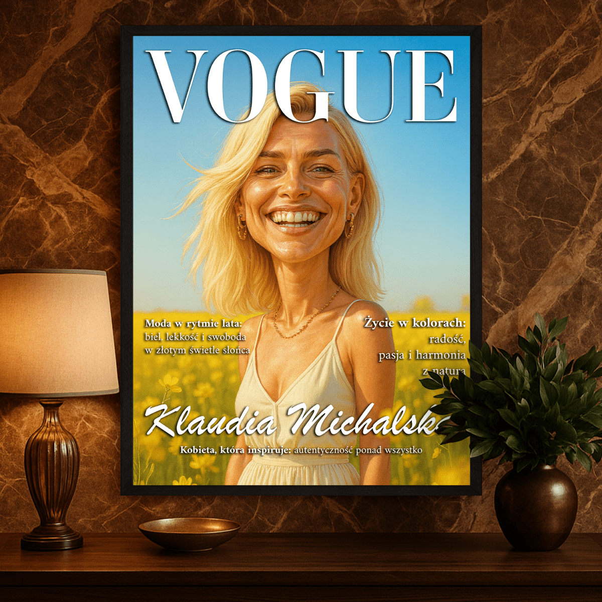 Okładka magazynu z karykaturą - plakat z Twojego zdjęcia - Wymaluj Prezent