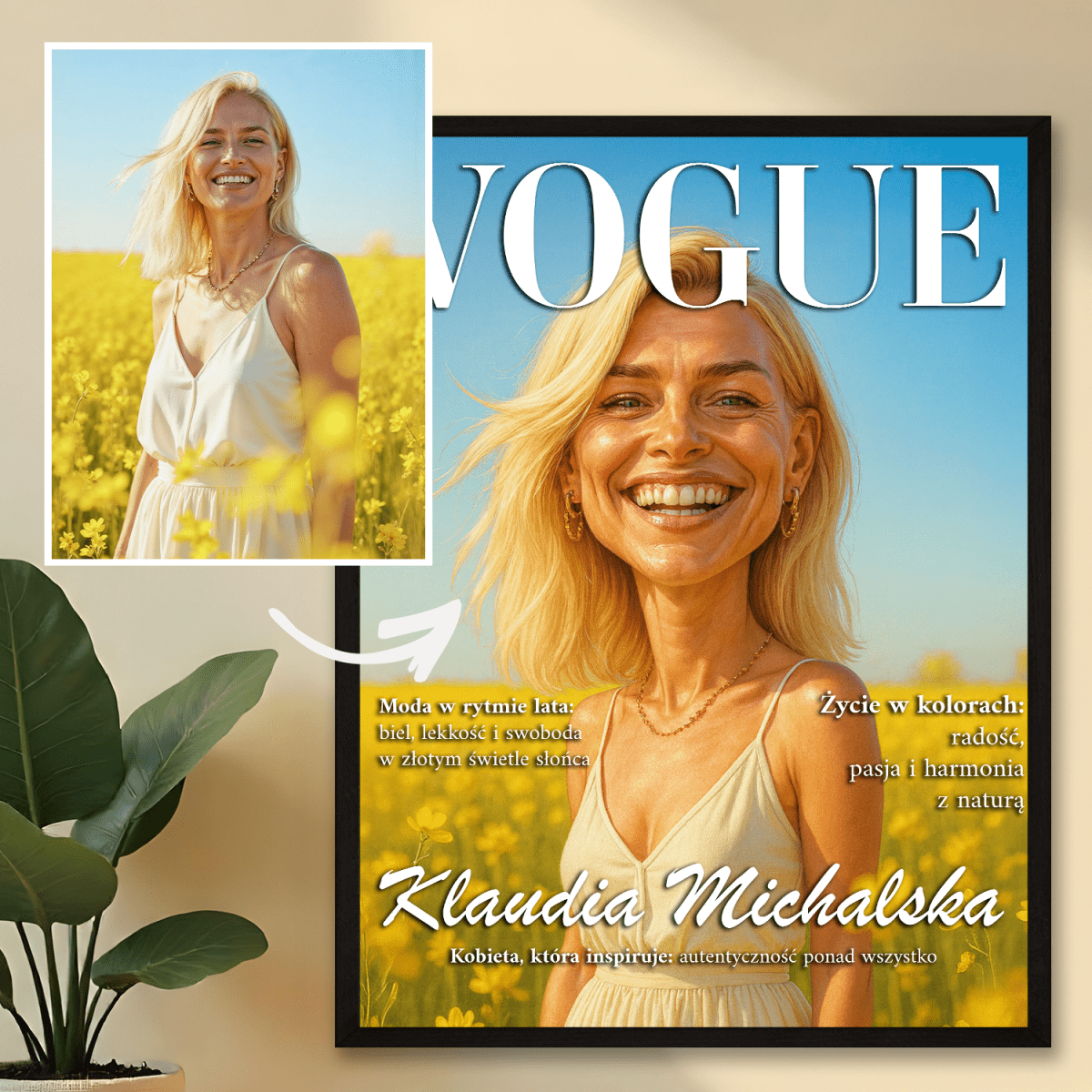 Okładka magazynu z karykaturą - plakat z Twojego zdjęcia - Wymaluj Prezent