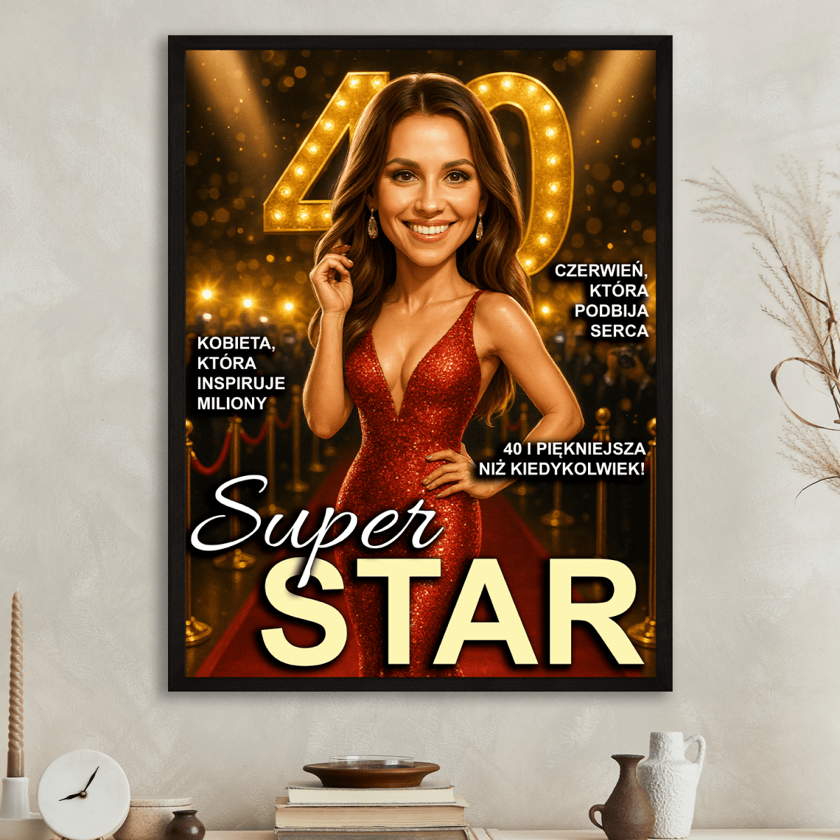 Image of Okładka super gwiazdy na 40. - plakat z Twojego zdjęcia - Wymaluj Prezent