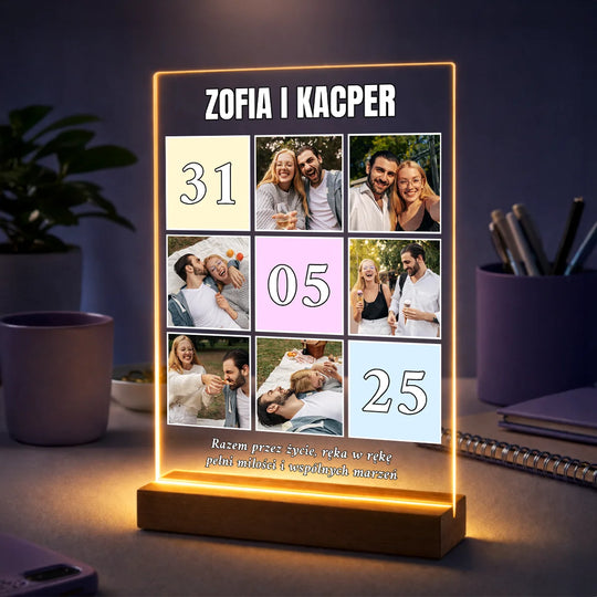 Wyjątkowy prezent dla pary na rocznicę – kolaż zdjęć na szkle Wspólna droga