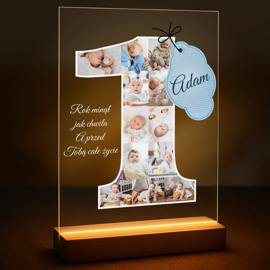 Pamiątka na roczek - druk na szkle z Twojego zdjęcia