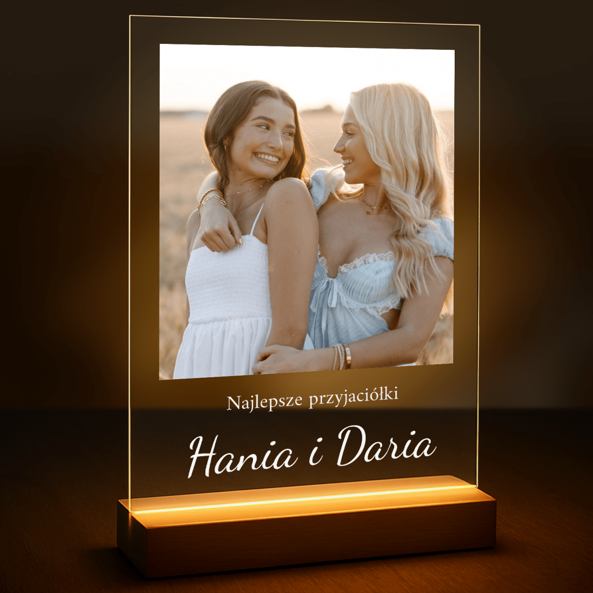 Pamiątka pięknej przyjaźni - druk na szkle z Twojego zdjęcia - Wymaluj Prezent