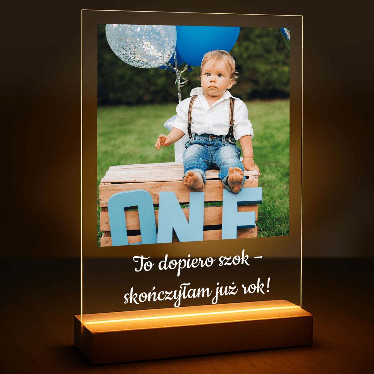 Pamiątka pierwszego roku życia - druk na szkle z Twojego zdjęcia - Wymaluj Prezent