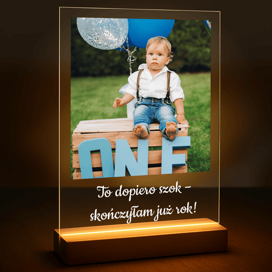 Pamiątka pierwszego roku życia - druk na szkle z Twojego zdjęcia