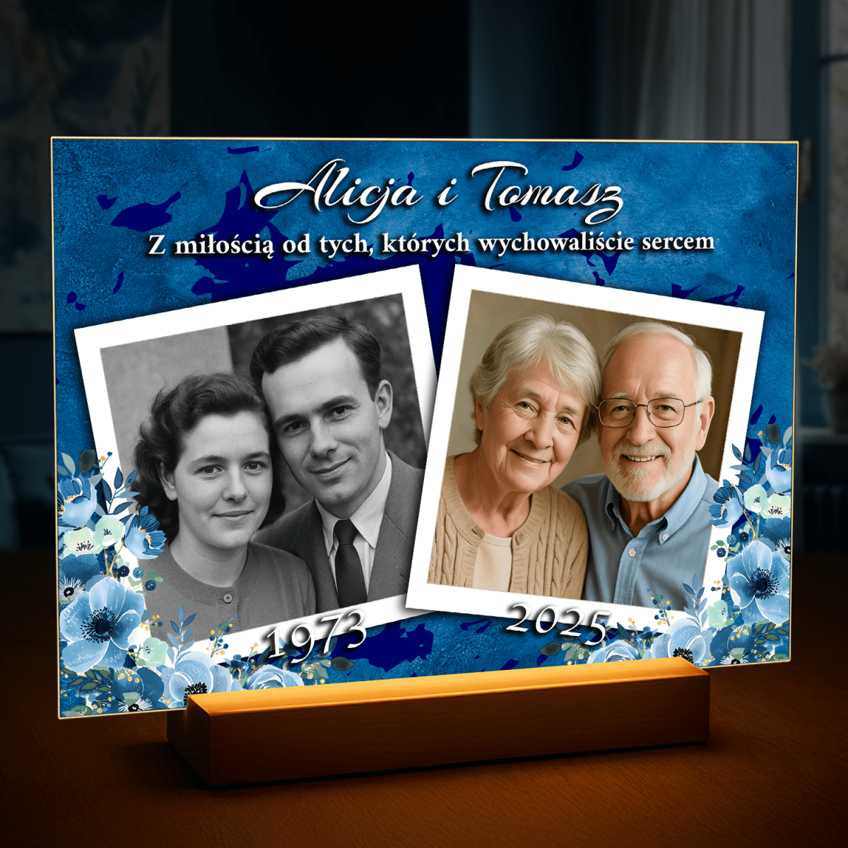Image of Pamiątka wspólnych lat - druk na szkle, portret z Twojego zdjęcia - Wymaluj Prezent