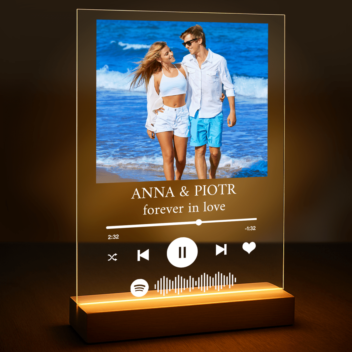 Image of Pamiątka zakochanej pary - druk na szkle z Twojego zdjęcia - Wymaluj Prezent