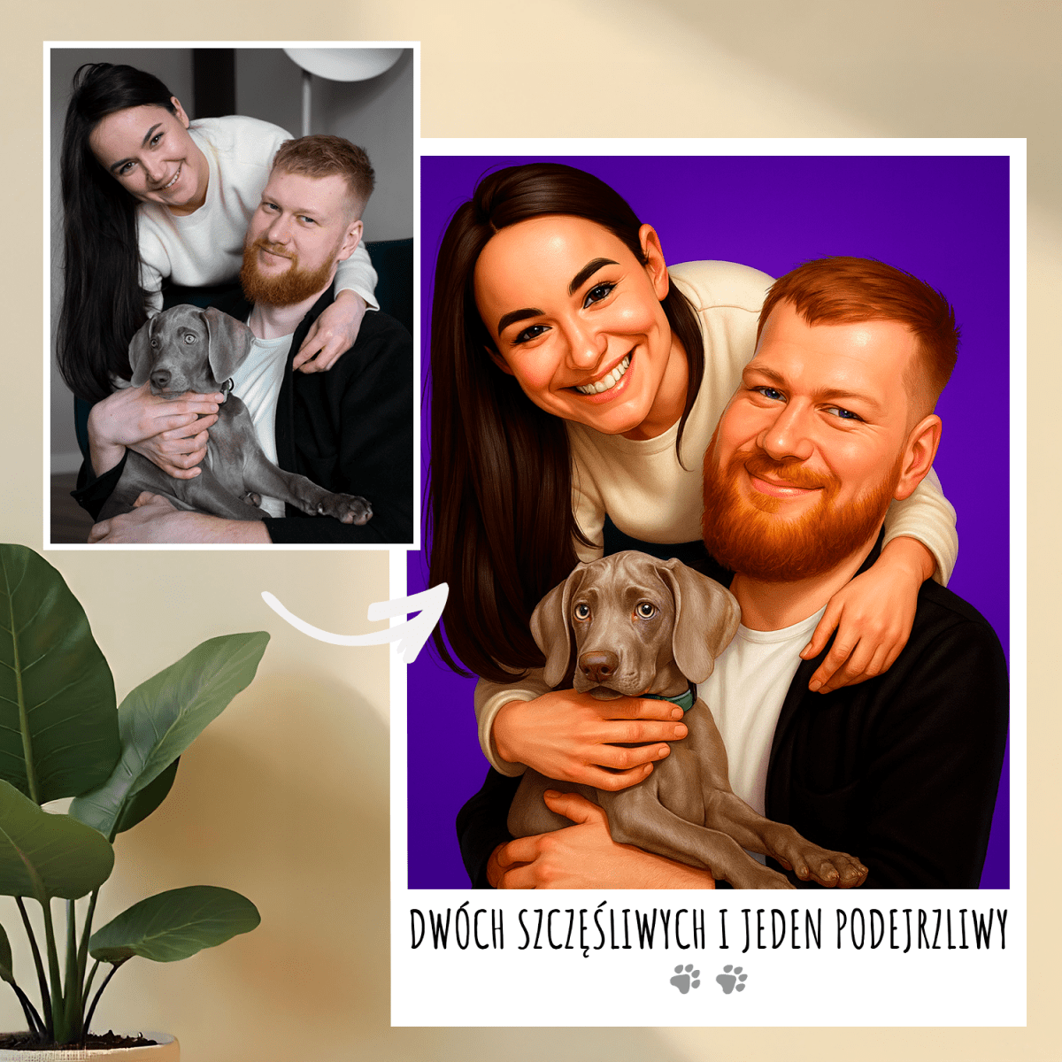 Image of Para i ich pupil - druk na szkle, portret z Twojego zdjęcia - Wymaluj Prezent