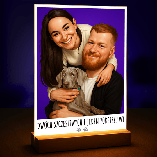 Para i ich pupil - druk na szkle, portret z Twojego zdjęcia