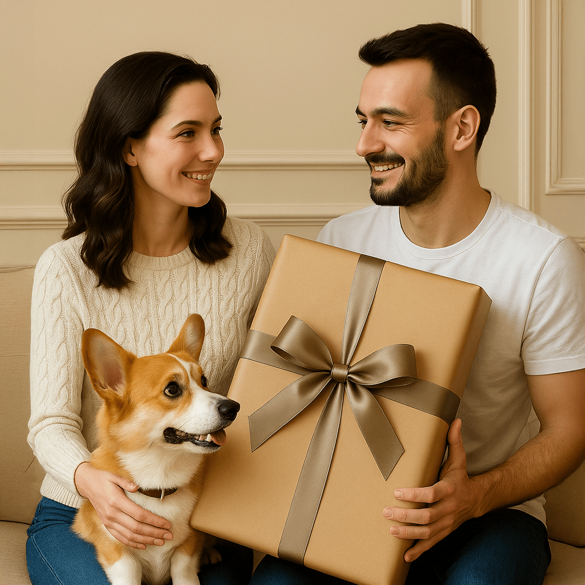 Image of Para królewska i ich pupil - obraz na płótnie z Twojego zdjęcia - Wymaluj Prezent