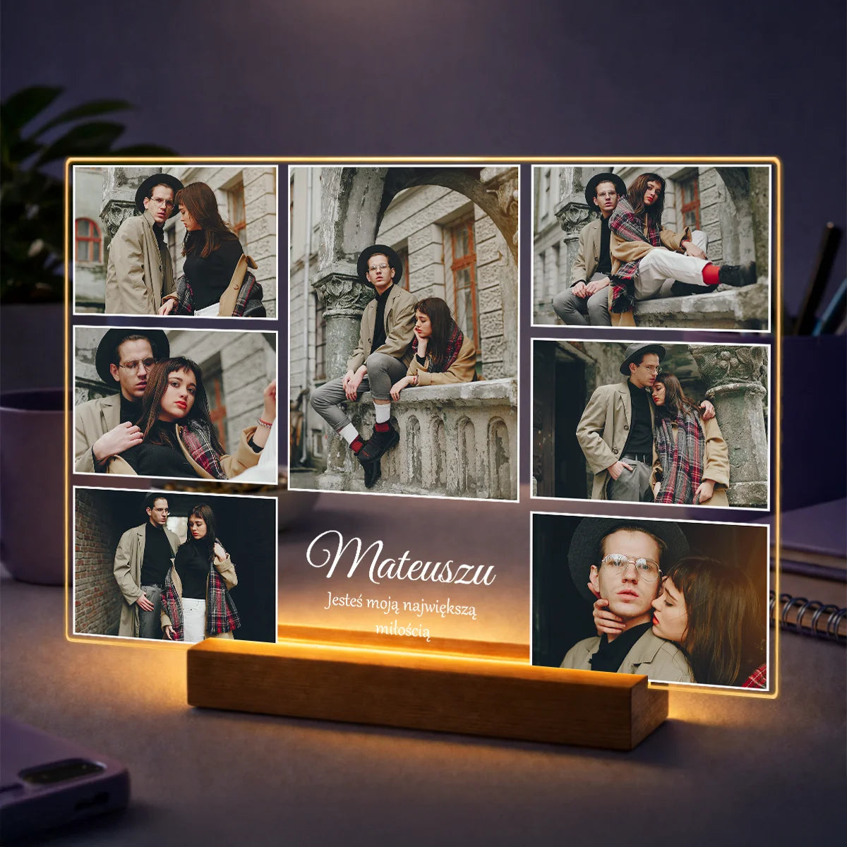 Prezent dla niego na rocznicę – kolaż zdjęć na szkle Największa miłość