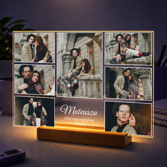 Prezent dla niego na rocznicę – kolaż zdjęć na szkle Największa miłość