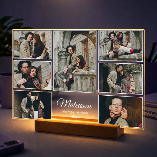 Prezent dla niego na rocznicę – kolaż zdjęć na szkle Największa miłość